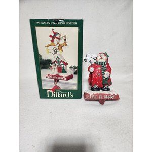 Dillard's - Snowman Stocking Holder (6.5") Resin/Cast Iron (Christmas/Holiday)